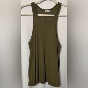 Free People Intimately Olive Green Sleeveless Ribbed Tank Size XS